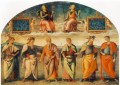 Prudencia y justicia con seis sabios antiguos 1497 Renacimiento Pietro Perugino